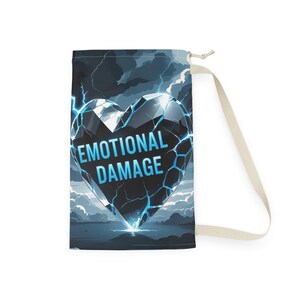 Emotional Damage Laundry Bag | Fun Storage for Clothes, Gifts for Friends, Unique Home Decor, College Essentials, Laundry Room Decor