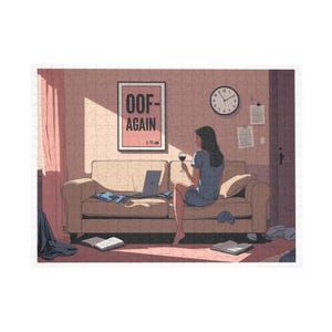 Cozy Evening Puzzle with OOF Again Design | Relaxing Home Activity, Gift for Adults, Family Fun