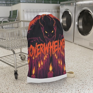 Overwhelmed Laundry Bag | Unique Storage Solution, College Essentials, Gift for Students, Funny Home Decor, Novelty Laundry