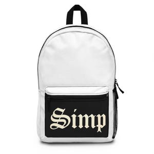Stylish &#39;Simp&#39; Backpack, Trendy Backpack for School, Casual Daypack, Unique Gift for Students, Everyday Use Bag, Modern Fashion Accessory