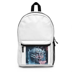 Retro Brain Rot Backpack, Cool School Bag, Unique Gift for Students, Trendy Backpack for Teens, Funny Design for Everyday Use
