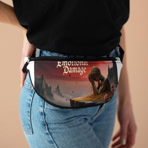 Emotional Damage Fanny Pack, Stylish Fanny Pack, Unique Waist Bag, Festival Accessory, Trendy Travel Bag, Gift for Friends