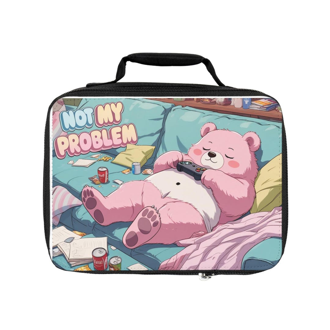 Problem Box Cute Cute Bear Lunch Bag - Not My Problem, Insulated Snack Tote, Cute School ...