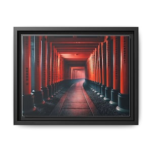 Mystical Fushimi Inari Torii Gates at Night  Japanese Wall Art