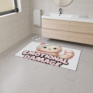 Emotional Damage Heavy Duty Floor Mat - Cute Cat Design, Durable Doormat, Funny Home Décor, Ideal Gift for Cat Lovers, Housewarming