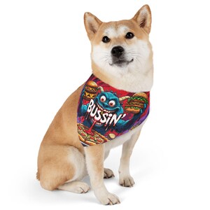 Bussin&#39; Pet Bandana Collar, Fun Dog Accessory, Pet Costume, Gourmet Theme, Pet Gift, Dog Apparel