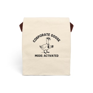 Funny Goose Lunch Bag | Eco-Friendly Canvas Tote for Work, School, Office Gifting, Quirky Meal Carrier, Duck Design
