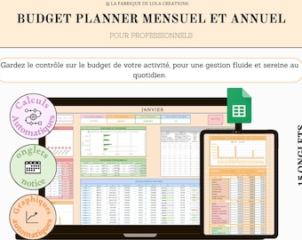 Monthly and Annual Budget Planner | Professional Financial Tracker | Downloadable & Printable PDF | Finance Organization