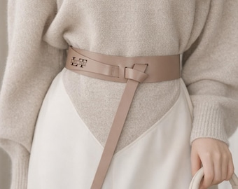 Personalized Leather Corset Belt - Handmade Wide Waist Underbust Dress Corset Valentine's Gift