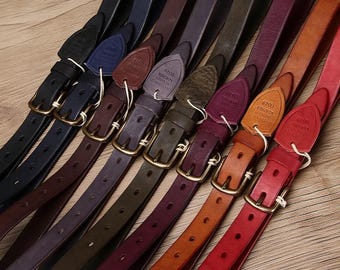 Handmade Top-Grain Leather Belt, Personalized Copper Buckle