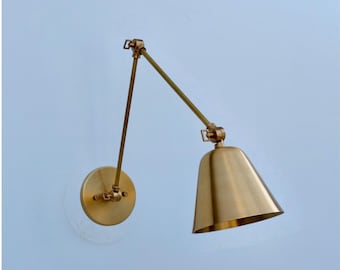 Handmade Solid Brass Adjustable Wall Sconce – Timeless Artisanal Lighting