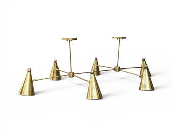 Massiver Messing Sputnik Kronleuchter | Mid Century Modern Deckenleuchte