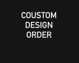 May include: Black background with the white text "COUSTOM DESIGN ORDER". The text is centered and in a sans-serif font. The image is a simple graphic, likely for a business or service offering custom design work.