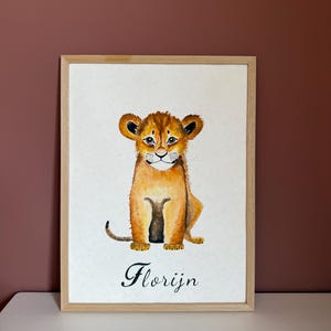 100% Unique Handmade Watercolor Baby Lion. NO PRINT. Watercolor, poster, lion, Simba, lion king, zoo, Africa, big five