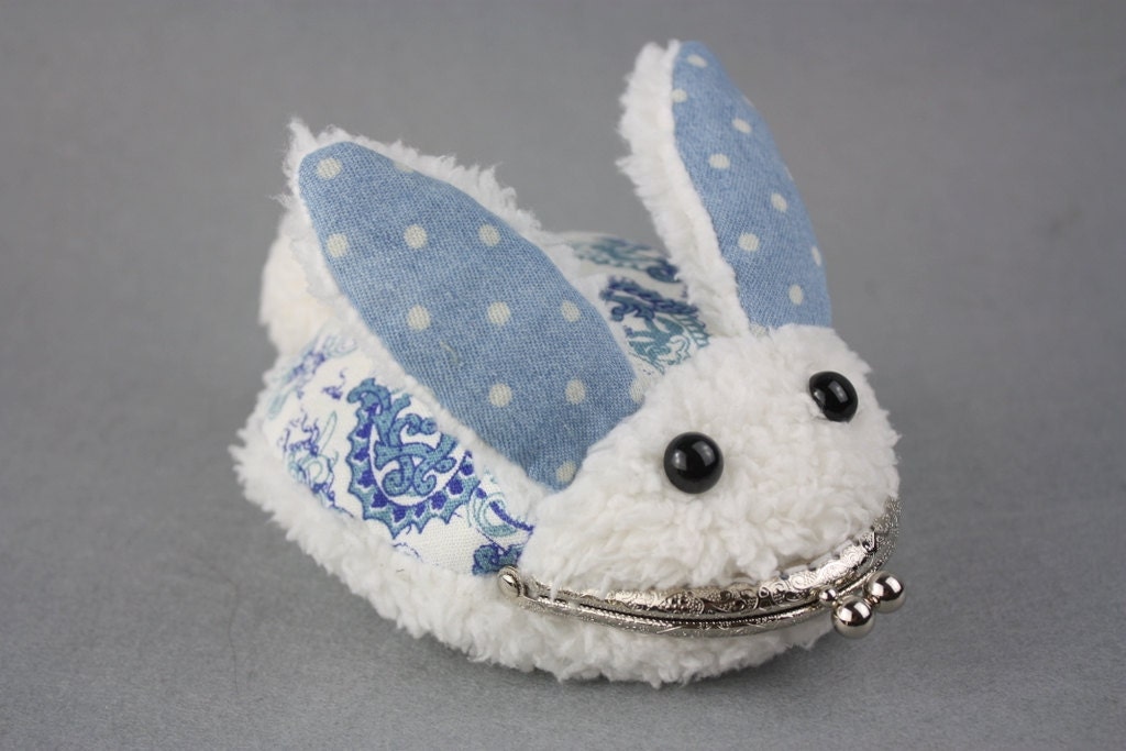 Coin Purse Rabbit Bunny with Metal Frame Fuzzy Bunny Purse | Etsy