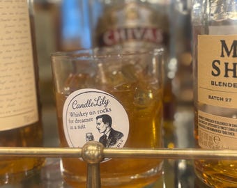 Whiskey on the Rocks Candle: Hand-Poured Gel Wax, Masculine Home Decor Gift for Him