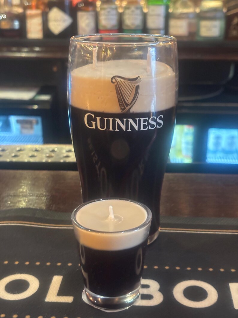 Guinness Gift Set – Full Pint Candle with Baby Guinness Shot – Funny Beer Lover Gift image 5