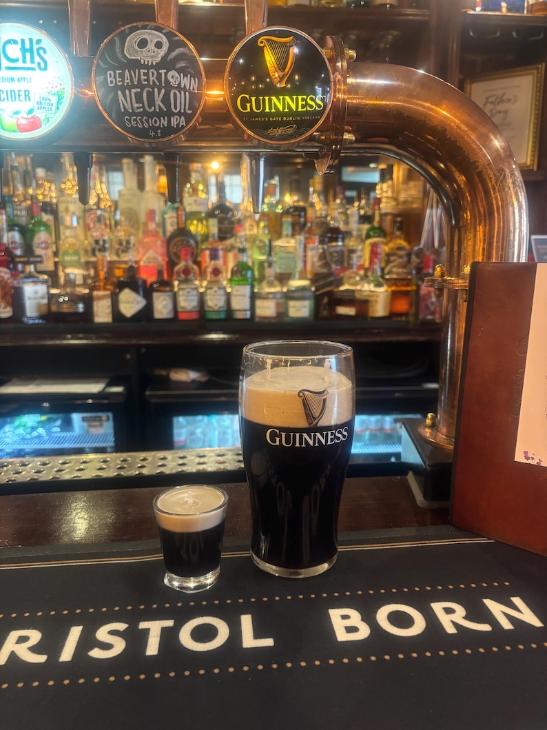 Guinness Gift Set – Full Pint Candle with Baby Guinness Shot – Funny Beer Lover Gift image 2