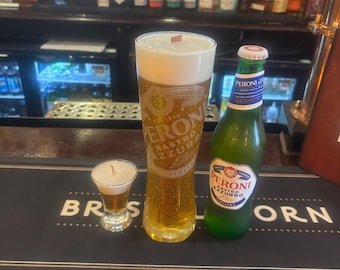 Peroni Beer Scented Candle Full Pint  Gel Wax, Reusable Beer Glass Unique Present for Him