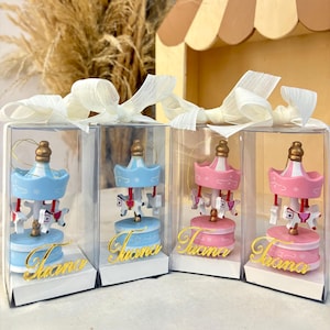 Personalized Carousel Baby Shower Favors, Custom Name Baptism Souvenir, Toddlers Birthday Party Favors, Gender Reveal Party Gift,