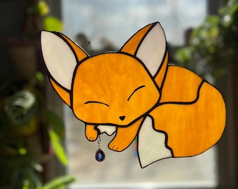Fox stained glass pattern