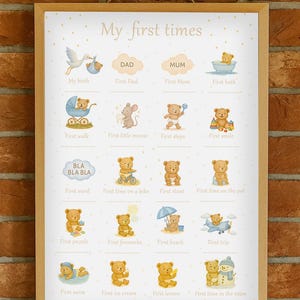 Baby Firsts Poster | Geburtstagebuch zum Ausfüllen | Babyerinnerungen | Kinderzimmer Deko | Geburtsgeschenk