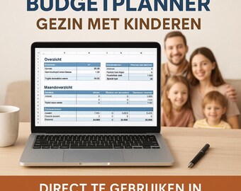 Budgetplanner Gezin met Kinderen – Nederlandse Spreadsheet (Excel/Google Sheets) – Inkomsten, Uitgaven, Sparen – Digitale Budgettool