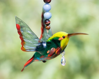 Glass Hummingbird Gift - Custom Beading 8mm