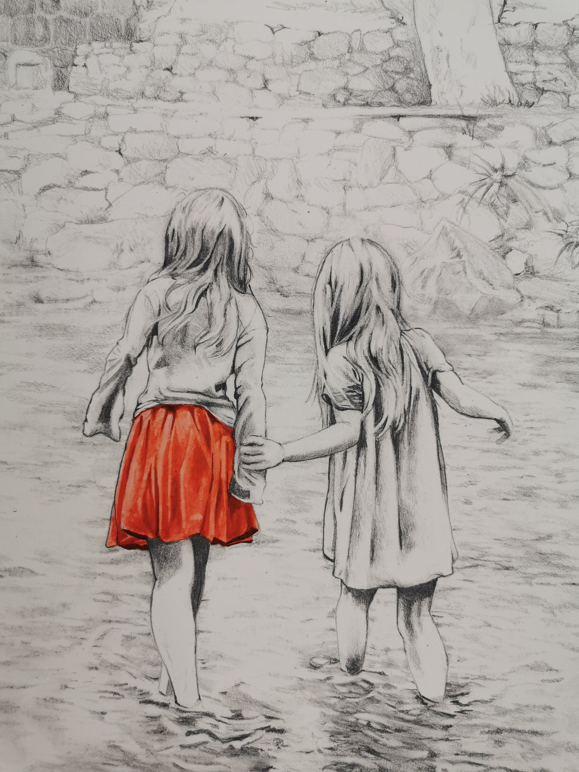 How to draw brother and sister with umbrella scenery  Brother  sister  pencil sketche  video Dailymotion