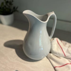 Antique Pitcher, English Ironstone, Vintage Kitchen, Gift for Her, White Pitcher Floral Vase, Farmhouse kitchen, Cottage Core