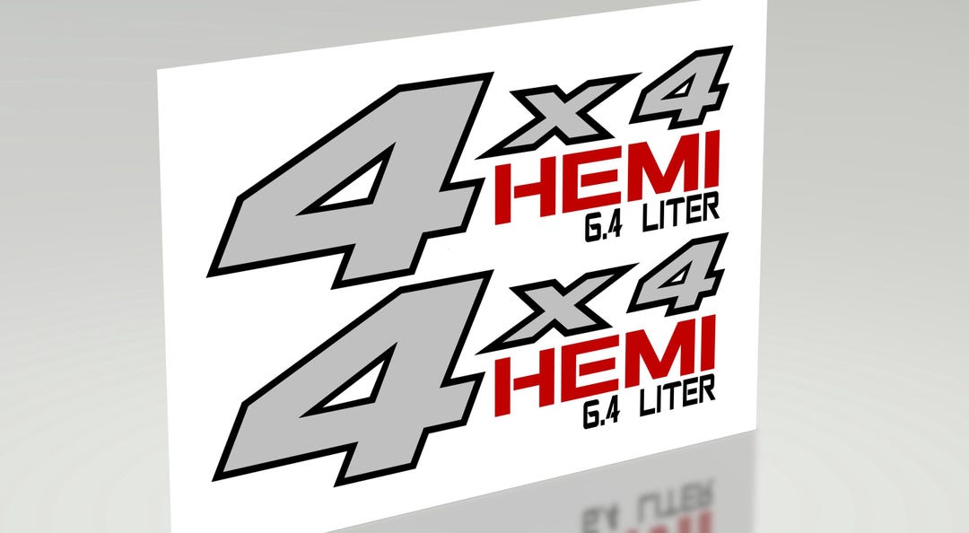 Hemi Performance Sticker DODGE HEMI Truck 5.7 6.4 Bed Decals Stickers 4X4 off Road 64HEMI44V1 - Etsy