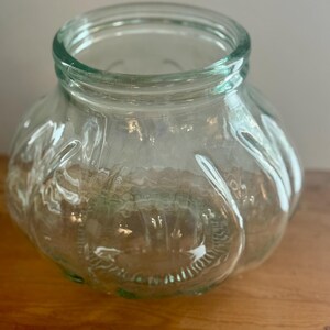 Bocal vintage en verre transparent Made in Italy - Grand bocal de rangement décoratif - Déco de cuisine campagnarde