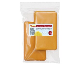 Cera d'api WienerBienen Premium da 1 kg per la produzione di candele: cera naturale al 100%, cera naturale sostenibile e vegana per realizzare le tue candele.