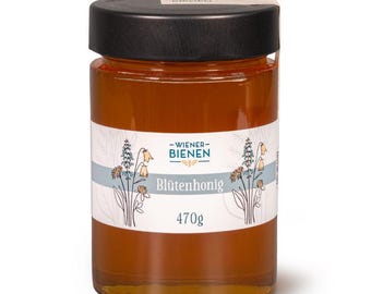 Miele di fiori WienerBienen, miele del nostro apiario, vasetto da 470 g, naturale e senza additivi.
