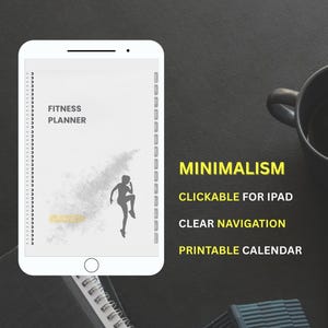 Planificador de actividad física digital para iPad, registro de entrenamiento, seguimiento de pérdida de peso, seguimiento de actividad física, calendario mensual sin fecha, GoodNotes, carta de EE. UU. imprimible