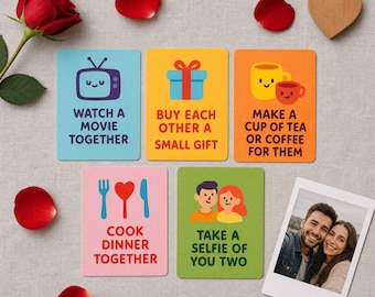 Uitdagingskaarten voor stellen Afdrukbare pdf | Romantische relatievragen, date night gesprek voor beginners en leuke stelactiviteit