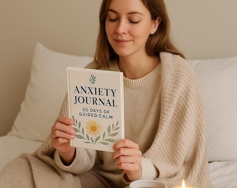 Therapy-Inspired Anxiety Journal – 30 Days of Emotional Support & Healing | Digital Self-Care Planner | LIMITED OFFER
