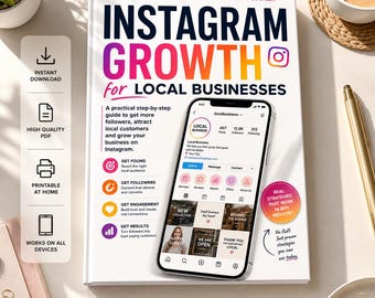 Instagram Growth for Local Businesses Guide | Social Media Marketing eBook, Content Strategy, Reels Tips & Client Attraction PDF Download