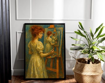 Surreal Impasto Self-Portrait Art Print: Conceptual Oil Painting (Digital Download)