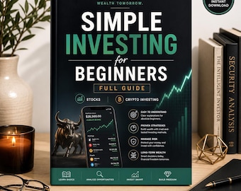 Gids Eenvoudig beleggen voor beginners | Aandelen, ETF's en crypto-e-book | Pdf-download persoonlijke financiën, vermogensopbouw en passief inkomen
