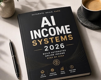 AI-inkomstensystemen 2026 | Verdien geld met AI-gids, pdf | Passiefinkomensstrategieën, online zakelijke ideeën en bonusinfographics