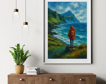Tristan da Cunha Art Print: Remote Island Coastal Landscape (Digital Download)