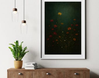Wildflower Meadow Art Print: Vintage Botanical Painting (Digital Download, 24x30 inches)
