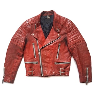 Vintage 80s Aviator Bomber Jacket: Brown Faux Leather, Men&#39;s Medium