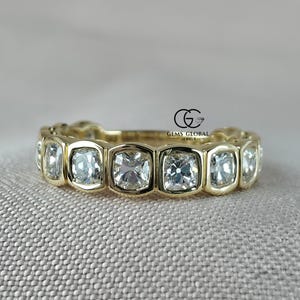 Old Mine Cut Elongated Cushion Bezel Ring, Silver Engagement Band