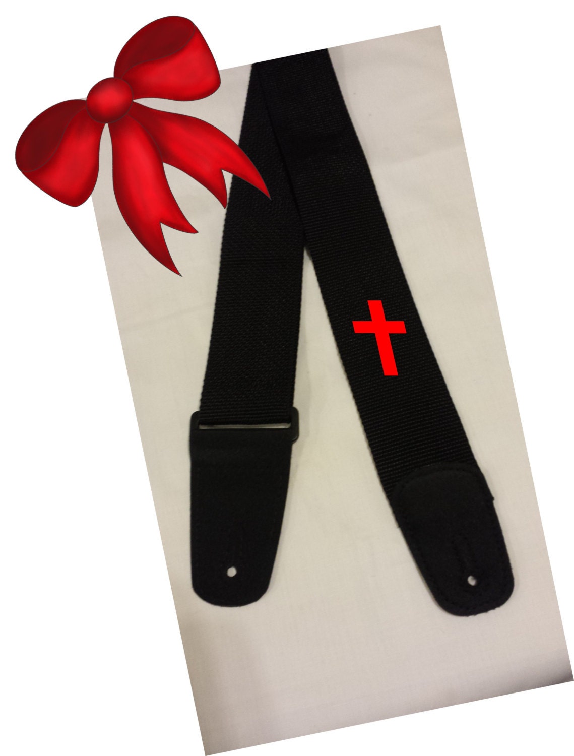 Christian CUSTOM EMBROIDERED Nylon Guitar Strap with Cross Etsy