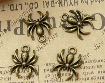 14x18MM Bronze Tone Charm Pendant,metal finding,pendant beads,jewelry findings,spider,Bracelet Connectors