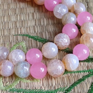 17 inch Carved Agate with jade round stone bead,agate Beads,carved Agate beads Full strand