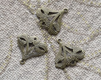 Bronze tone Brass Filigree Jewelry Connectors Setting,Connector Findings,Filigree Findings,Flower Filigree