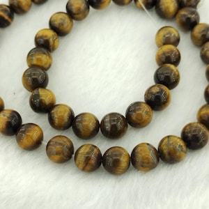8 mm Round smooth yellow tiger eye stone strand,Round natural yellow tiger eye stone strand, gemstone bead, Full One strand